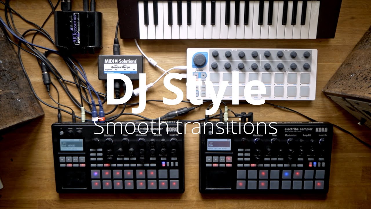 Seamless live transitions with 2x Electribe Sampler (or DIgitakt etc) and external synths